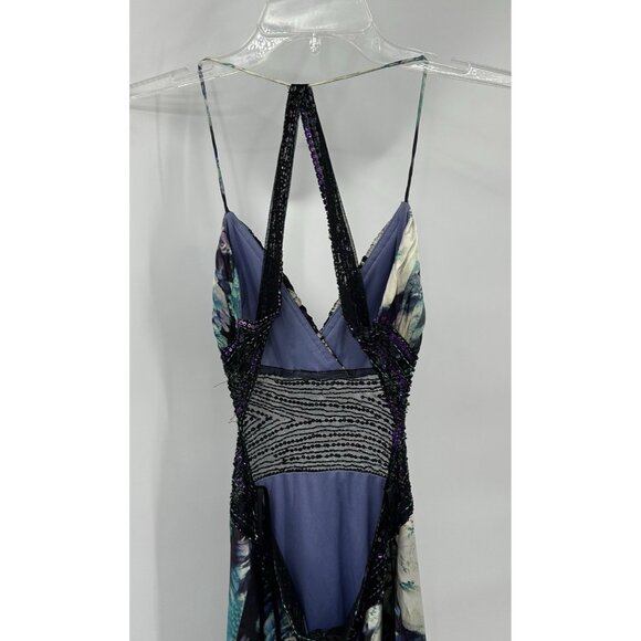 CACHE maxi dress gown beaded backless sequins satin floral Y2K party evening 4 - Picture 8 of 14